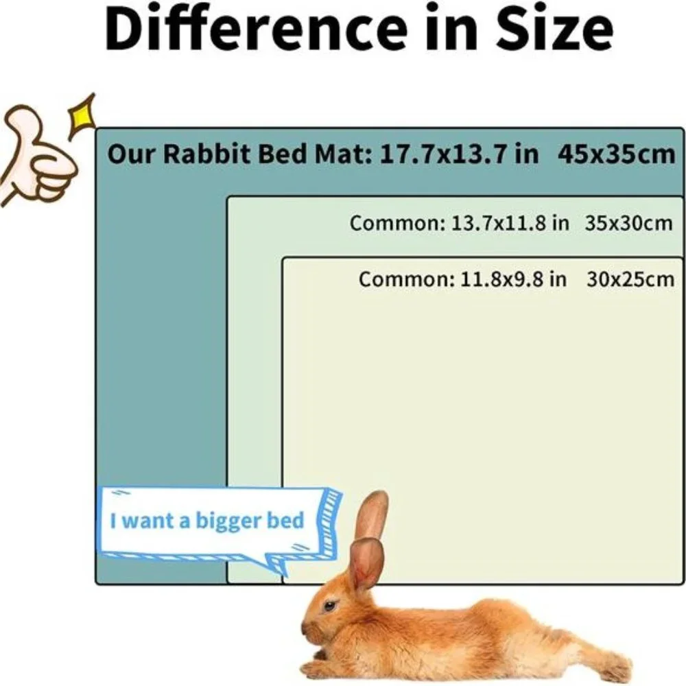 2 Pcs Guinea Pig Bed Mat Washable, Rabbit Winter Bed Pad for Indoor, Warm Bed